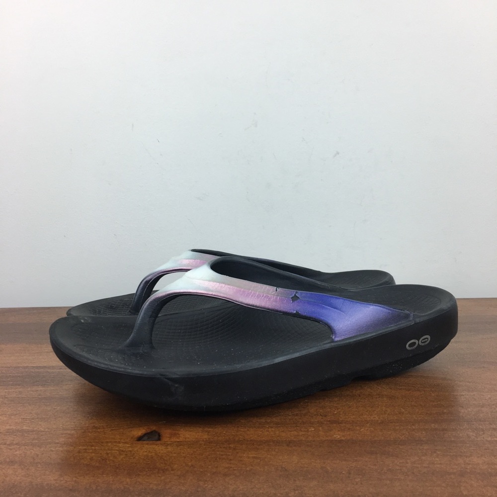 OOFOS OOlala Luxe Calypso Recovery Orthotic Flip Flops Women’s Sandals Size 8.